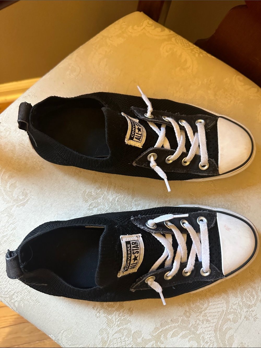 Converse All Star Chuck Taylor black knit slip on shoes, sneakers - Picture 9 of 12